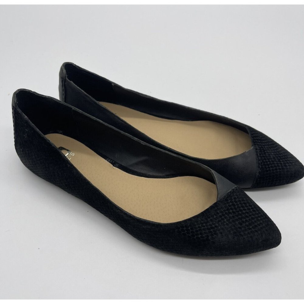 Joes Women's Black Leather Pointed Toe Slip On Comfort Flat Loafers Size US 6